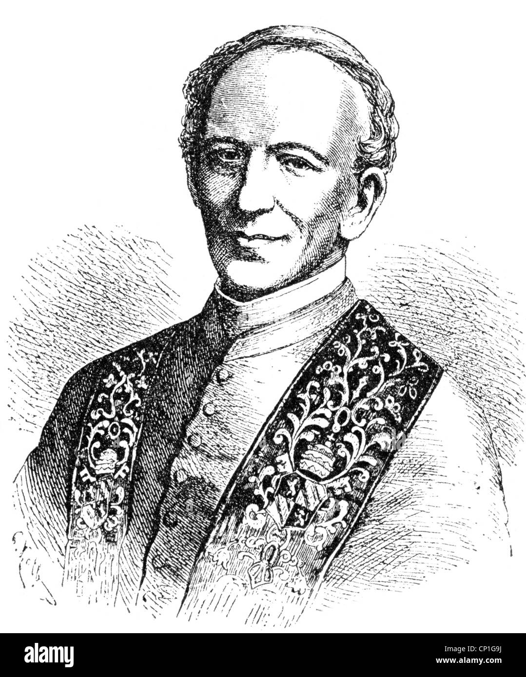 Leo XIII (Vincenzo Gioacchino count Pecci), 2.3.1810 - 20.6.1903, Pope 20.2.1878 - 20.6.1903, portrait, wood engraving, 19th century, , Stock Photo