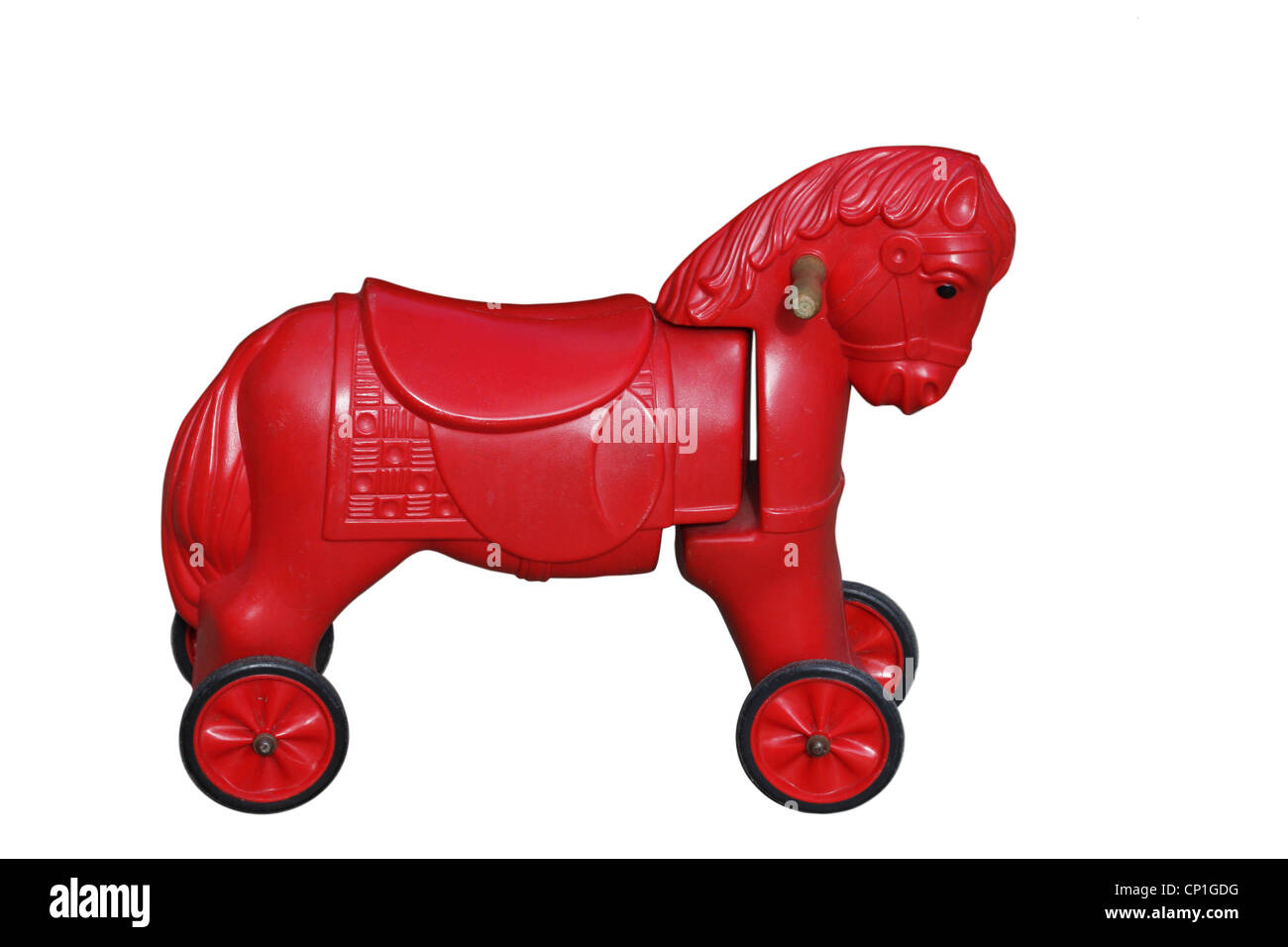 old plastic rocking horse