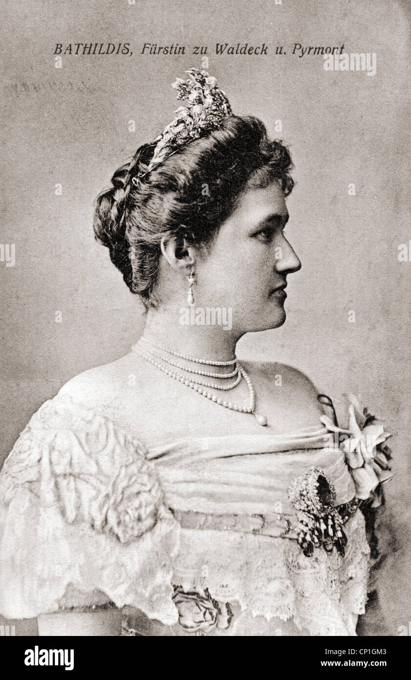 Bathildis, 21.5.1873 - 6.4.1962, Princess of Waldeck and Pyrmont 9.8.1895 - 13.11.1918, portrait, picture postcard, circa 1905, , Stock Photo