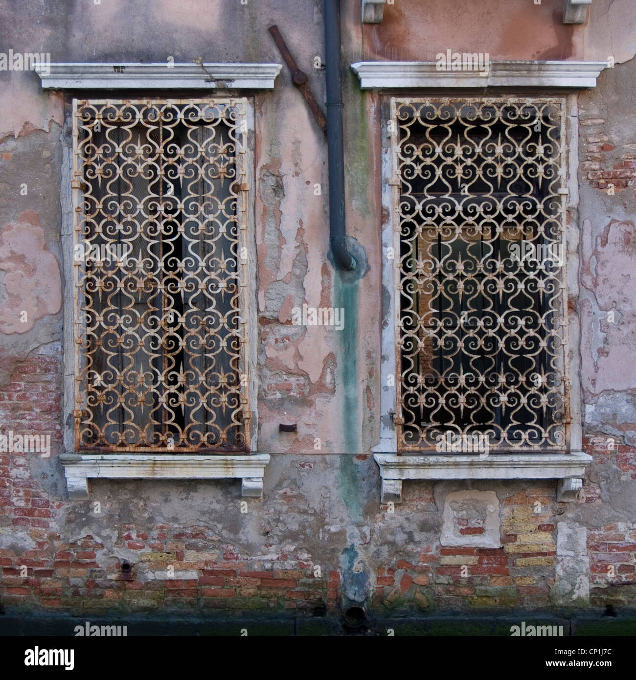 Window grilles, Venice. Stock Photo