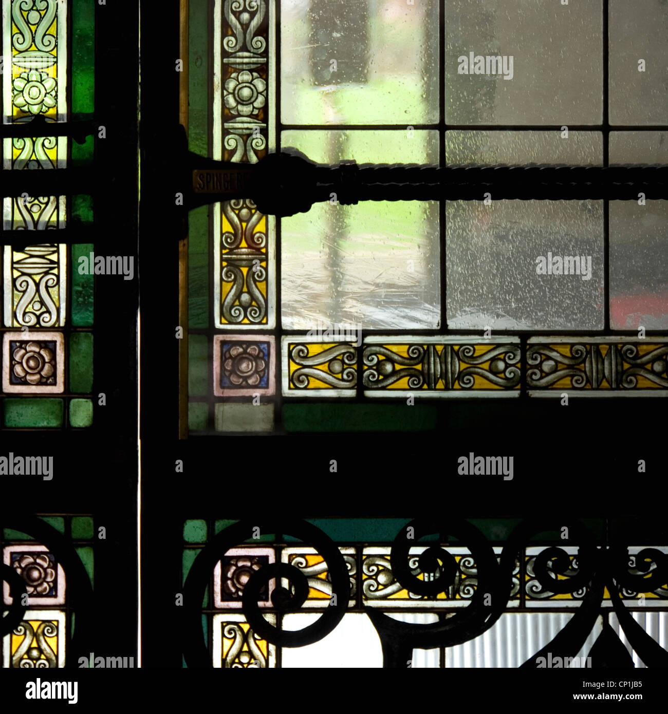 Stained glass windows, Architectural Detail, Florence, Italy Stock