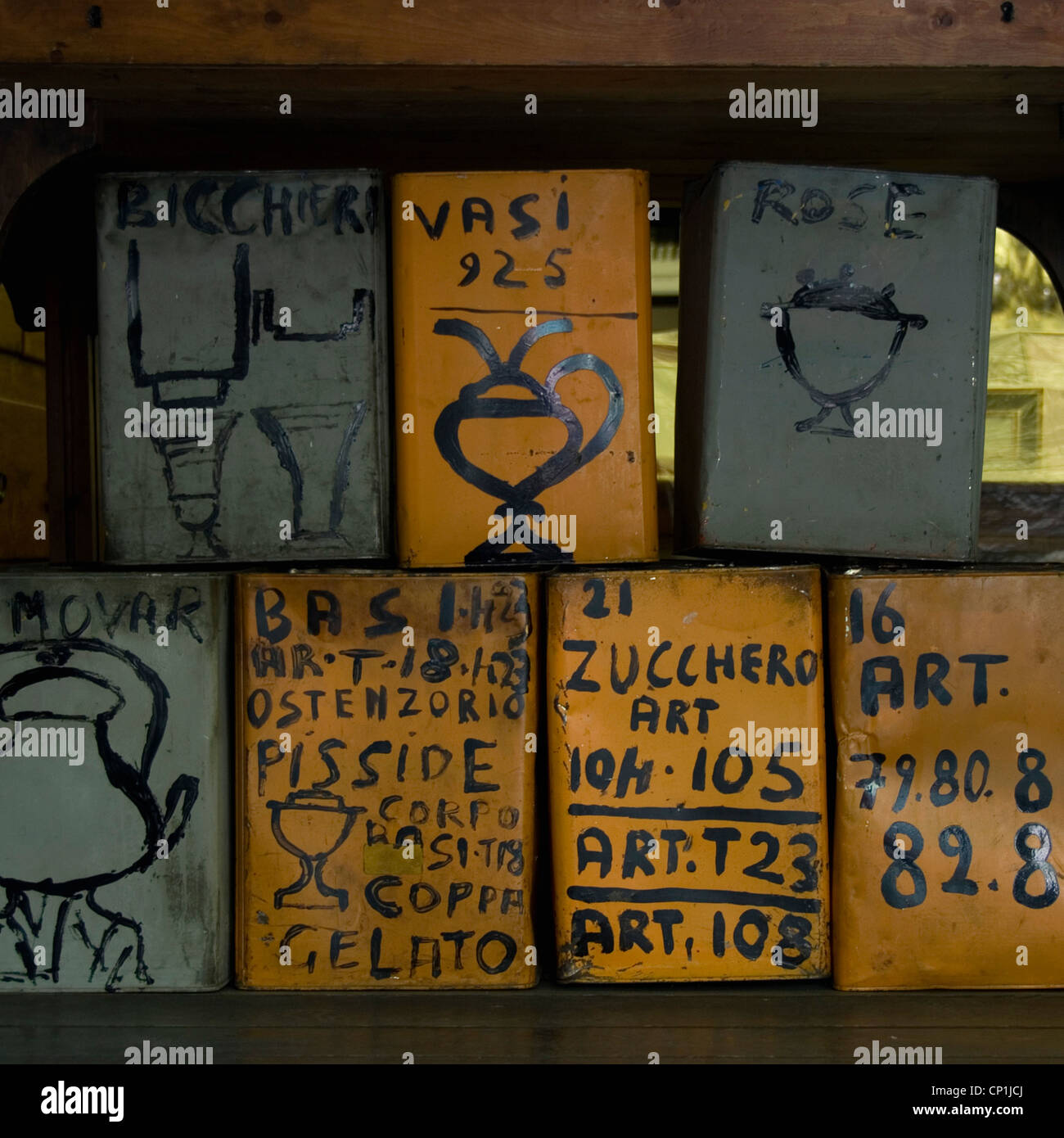 Graffiti on bins in Florence, Italy Stock Photo Alamy