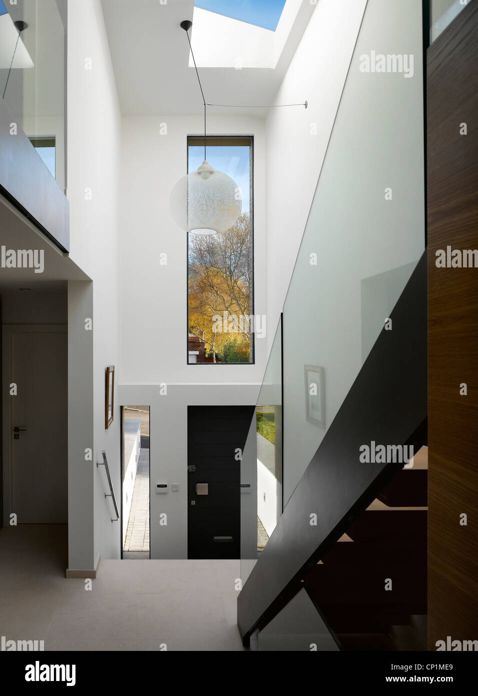 Double height entrance hallway to private house in Worsley, Salford