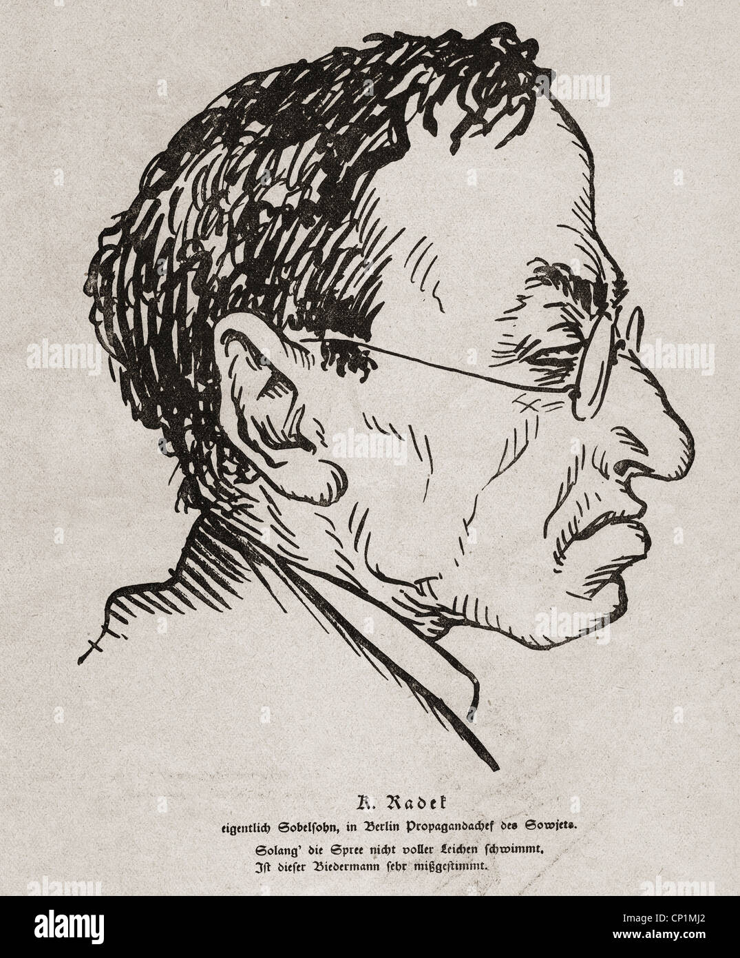 Radek, Karl, 31.10.1885 - 19.5.1939, Soviet politician, portrait ...