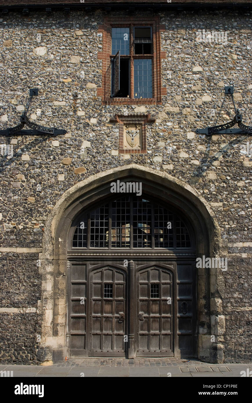 Side door to King's College (Public School), Canterbury, Kent, England Stock Photo