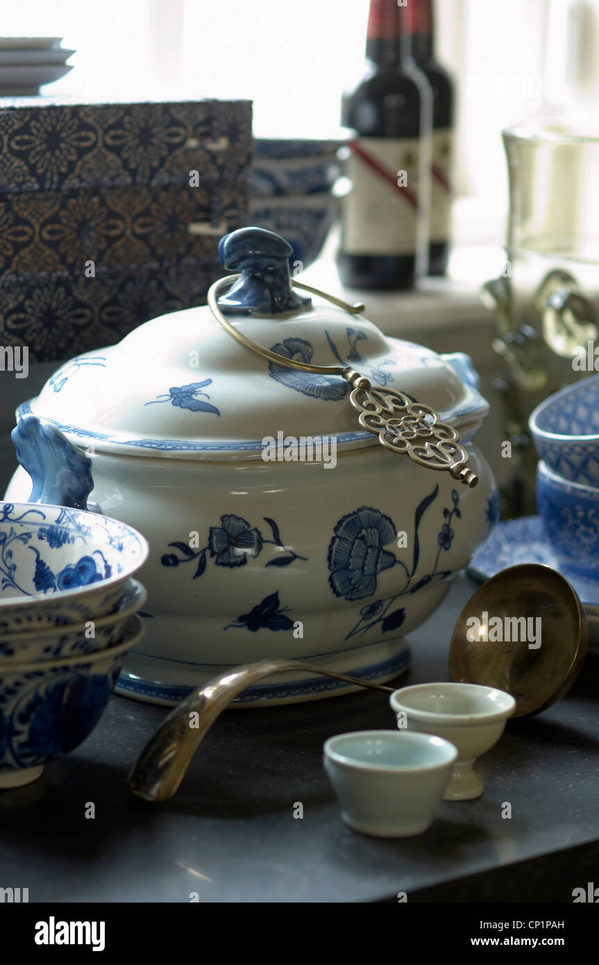 China crockery in the Hague, collectors home. Stock Photo
