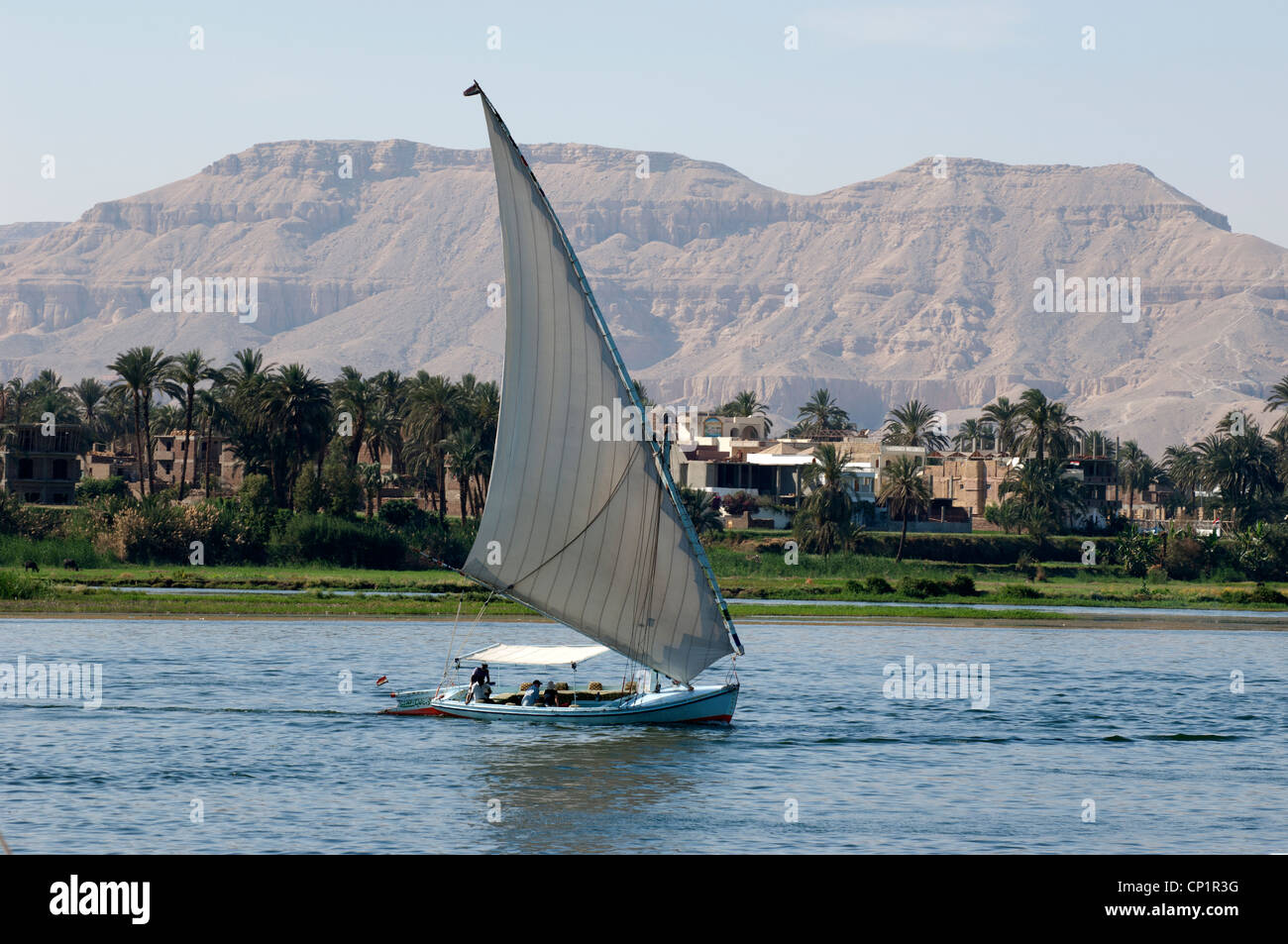 Feluccas sailing on the River Nile in Luxor Egypt Stock Photo - Alamy