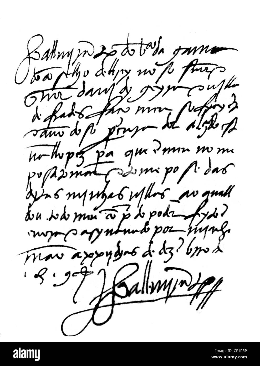 Gama, Vasco da, circa 1469 - 24.12.1524, Portuguese navigator, handwriting, Stock Photo