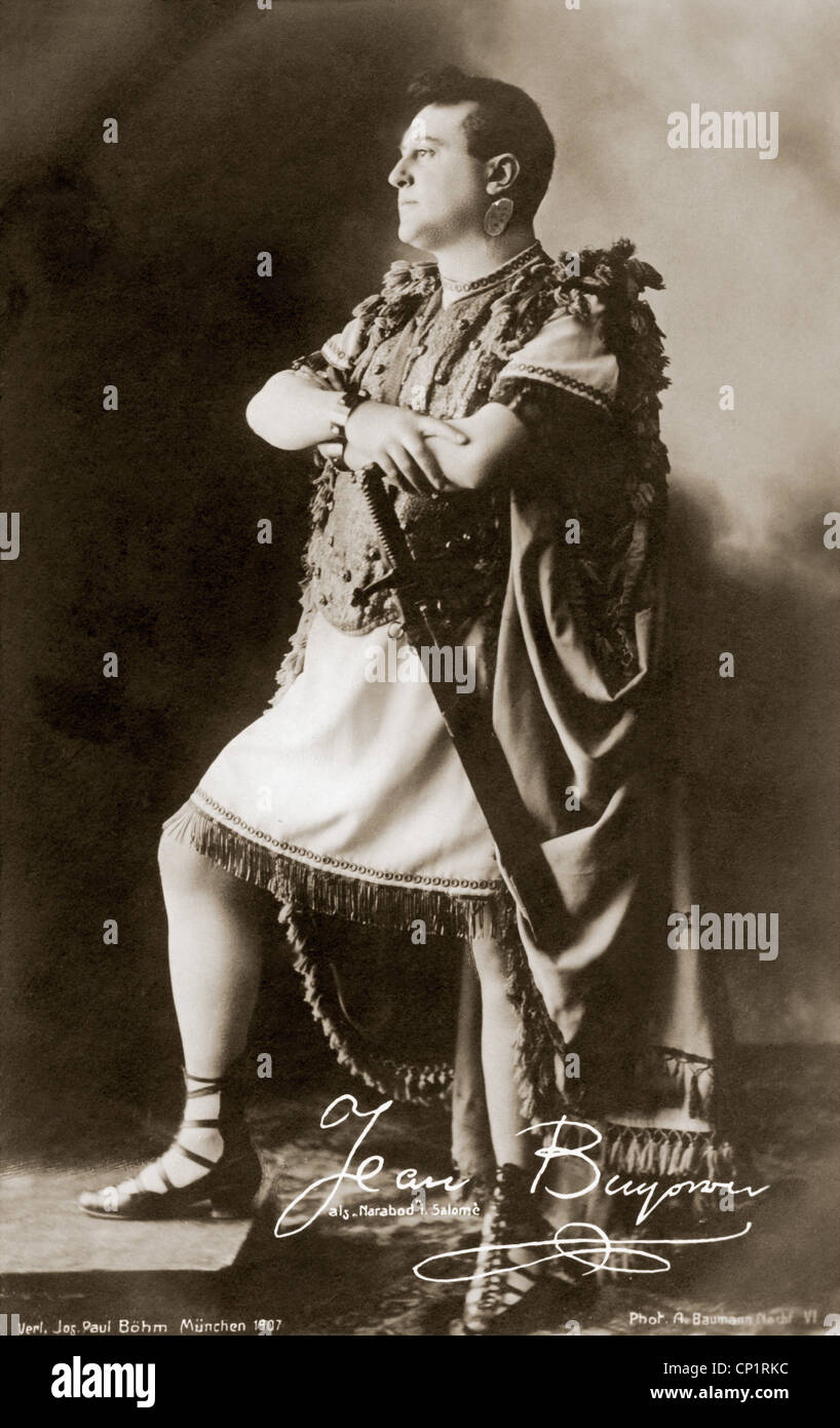 Buysson, Jean, * 1875, German singer (tenor), full length, as 'Narraboth' in the opera 'Salome' by Richard Strauss, picture postcard, Josef Paul Boehm publisher, Munich, 1907, Stock Photo