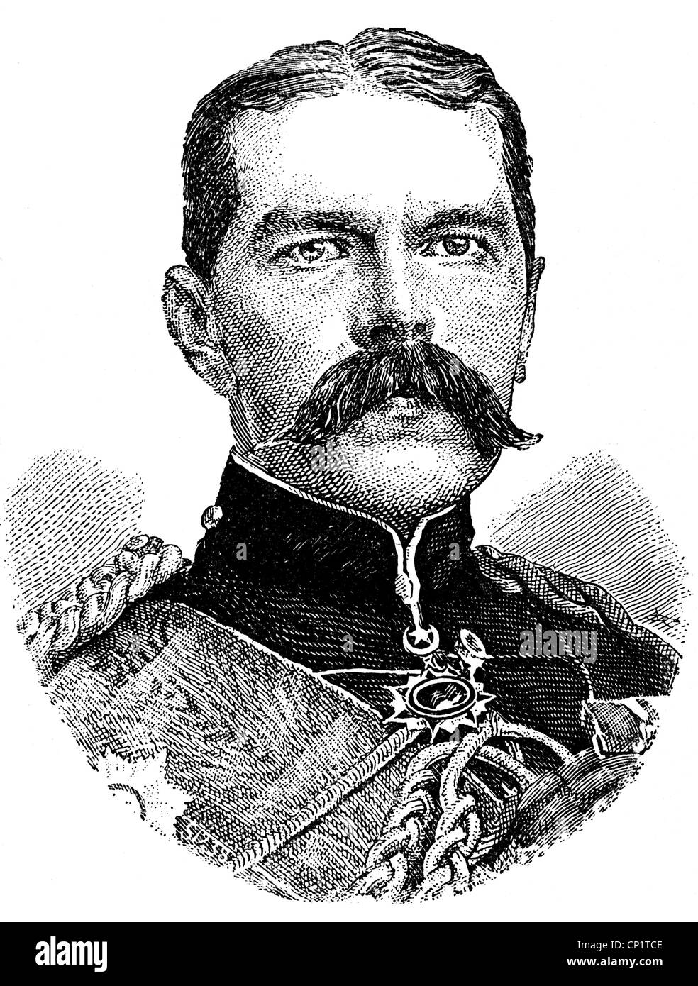 Kitchener, Horatio, 24.6.1850 - 5.6.1916, British general, portrait, wood engraving, circa 1900, Stock Photo