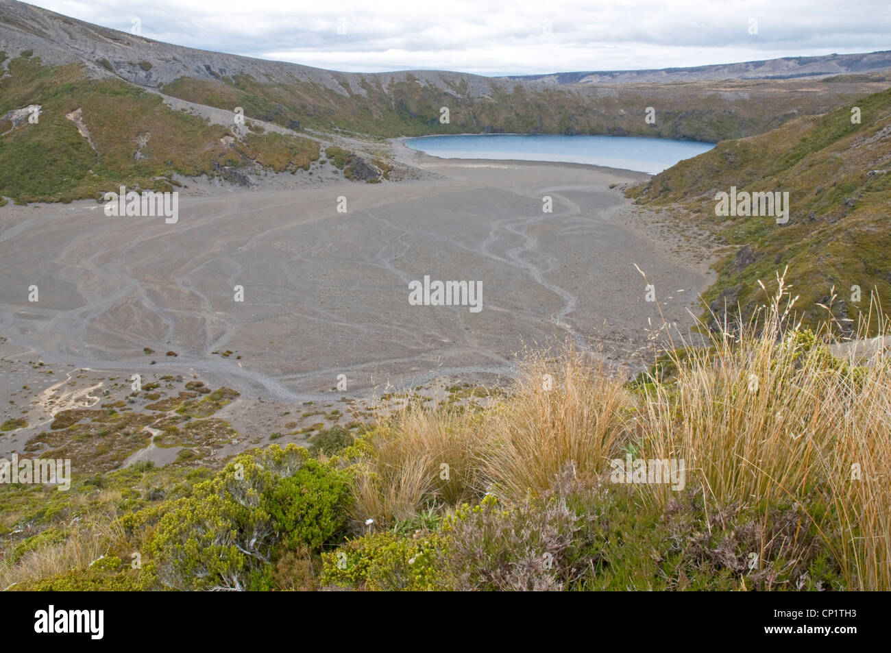 The Lower Tama Lake in Tongariro National Park, New Zealand Stock Photo