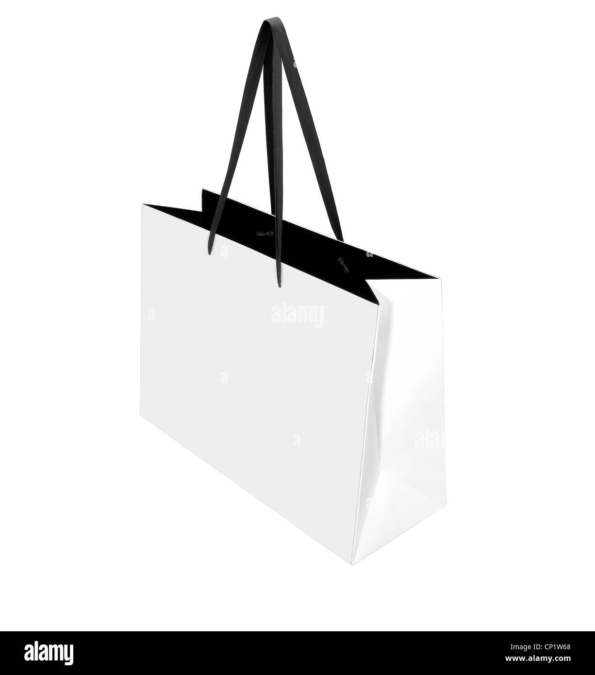 White paper bag isolated on white background. Clipping path Stock Photo