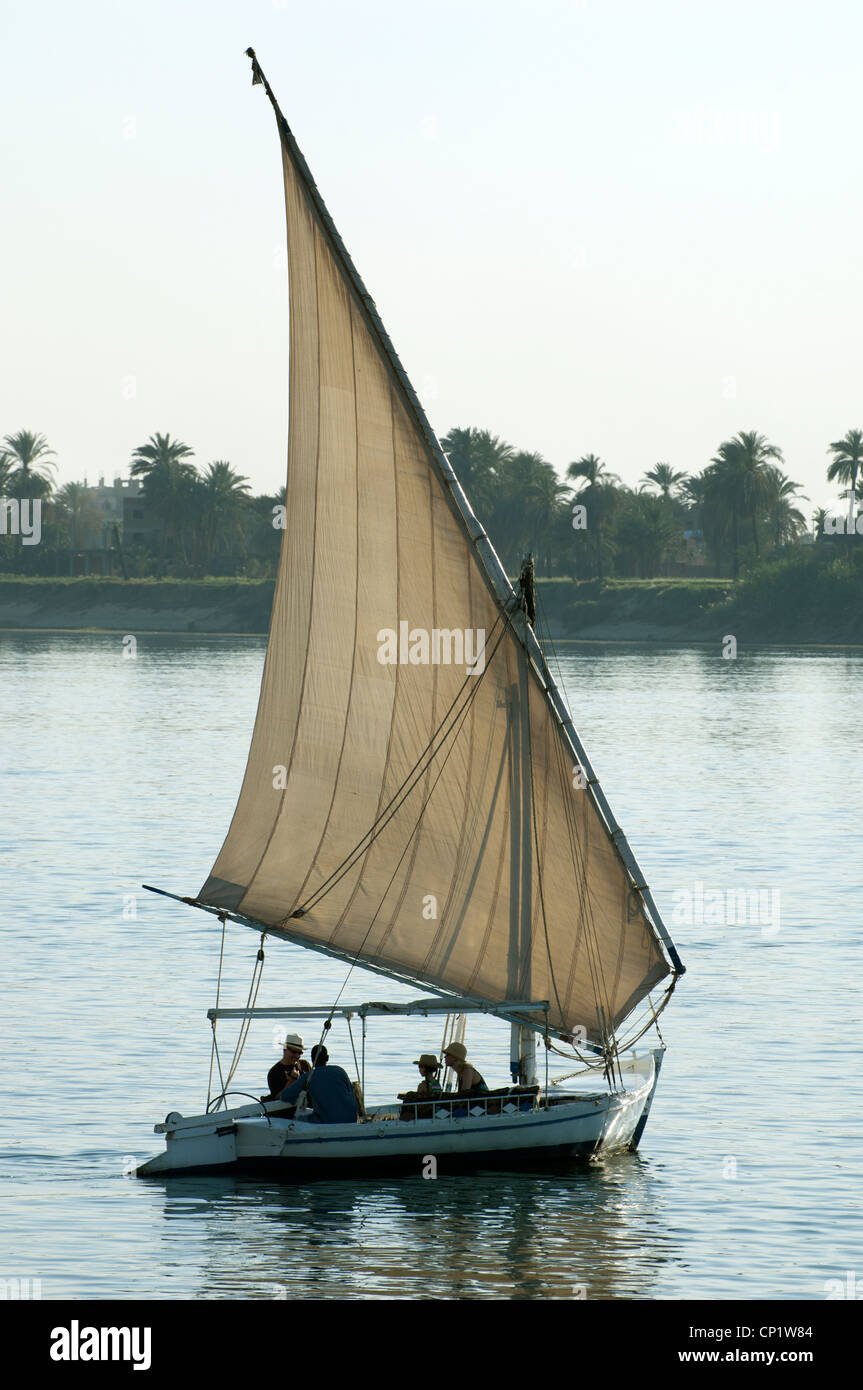 Feluccas sailing on the River Nile in Luxor Egypt Stock Photo - Alamy