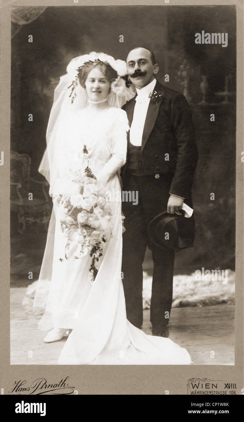 People Marriage Bridal Couple Cabinet Card Hans Pirnath