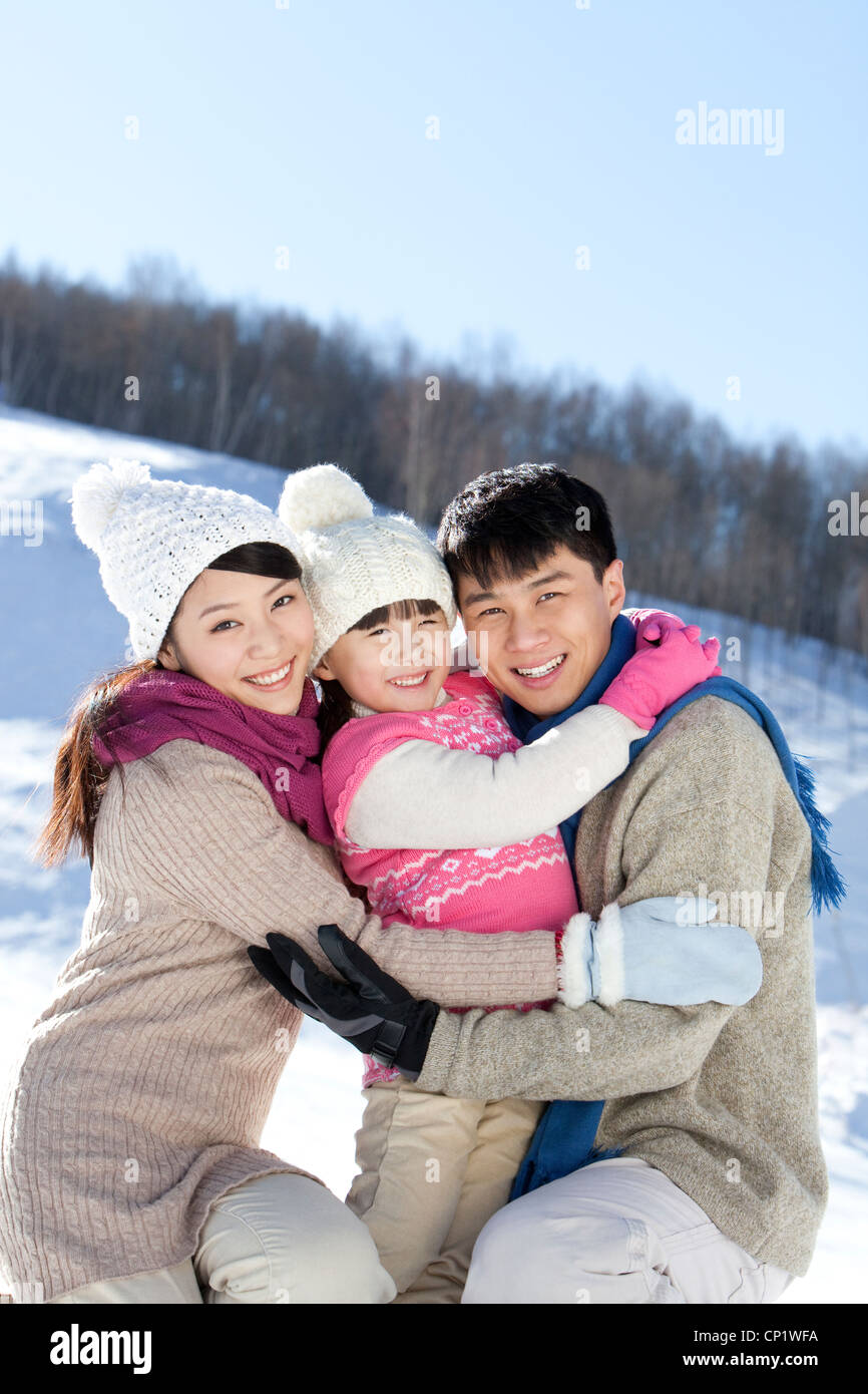 Family portrait in winter time Stock Photo - Alamy