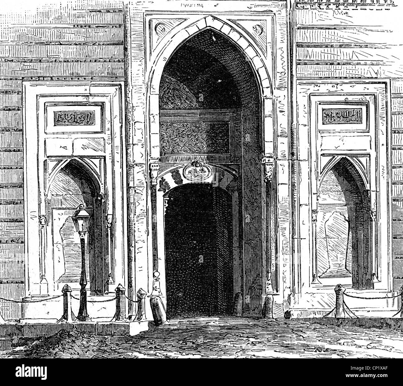 Turkey, Istanbul, Topkapi palace, 'High Porte', wood engraving, 2nd half 19th century, Additional-Rights-Clearences-Not Available Stock Photo