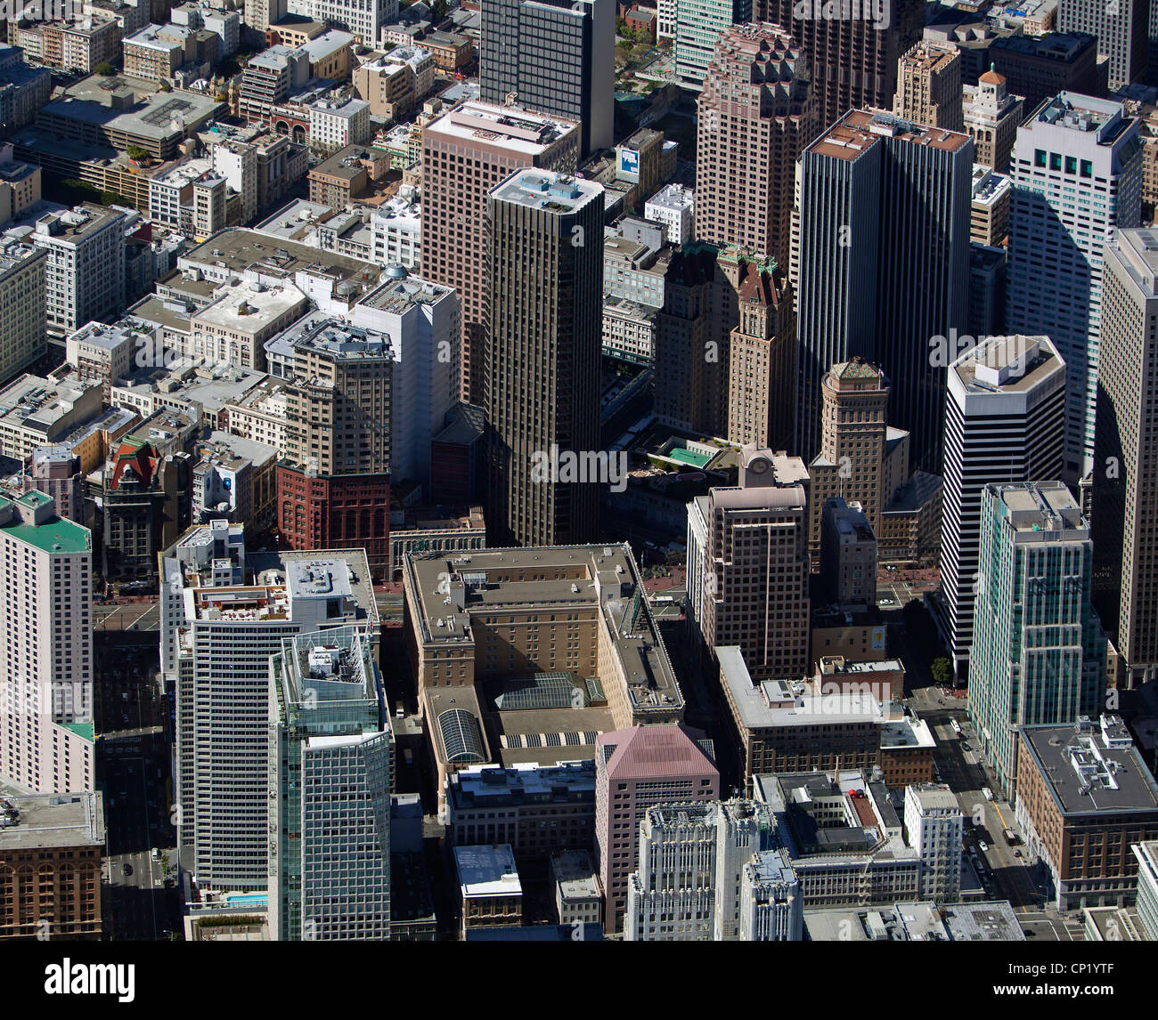 aerial photograph Palace Hotel downtown San Francisco California Stock Photo