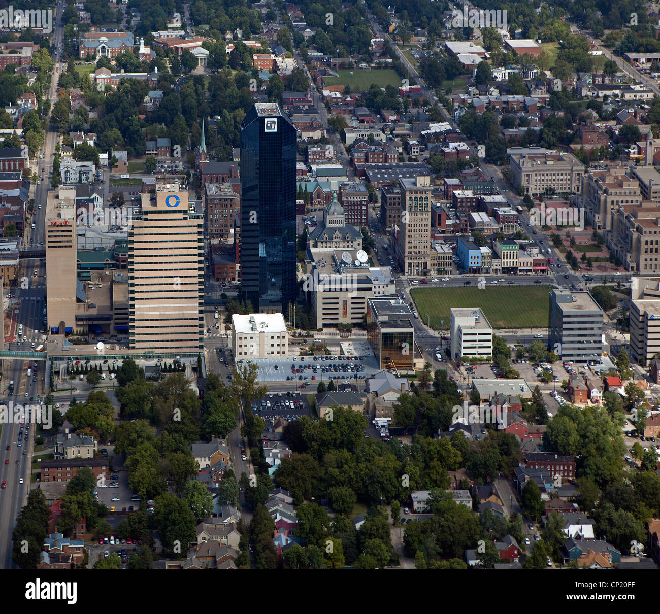 aerial photograph downtown Lexington, Kentucky Stock Photo
