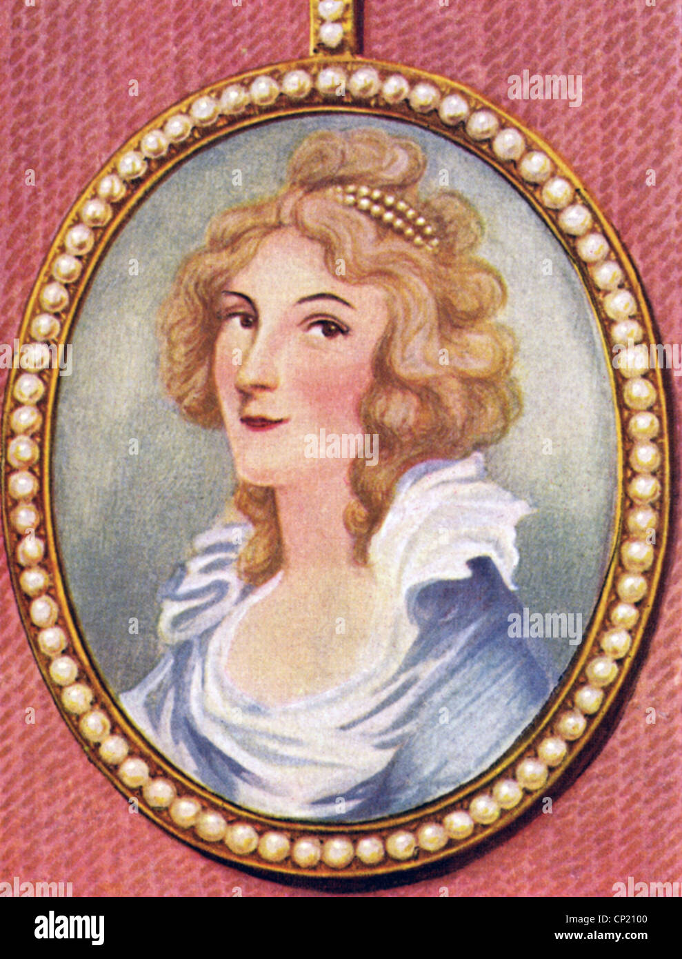 Cavendish, Elizabeth, 13.5.1759 - 30.3.1824, Duchess of Devonshire, portrait, colour printing after contemporary miniature, cigarette card, Germany, 1933, Stock Photo