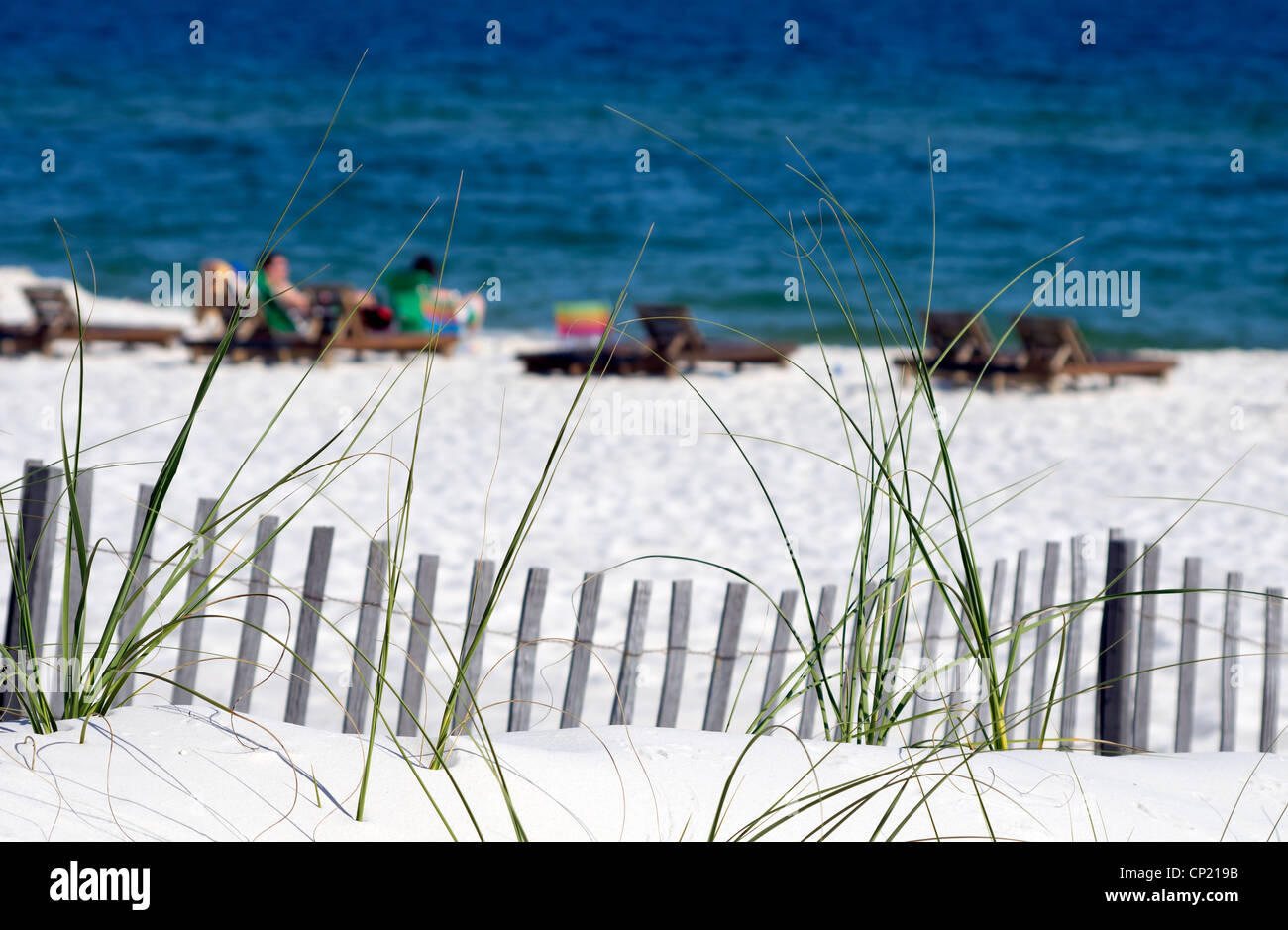 People in the background enjoying the beach. Stock Photo