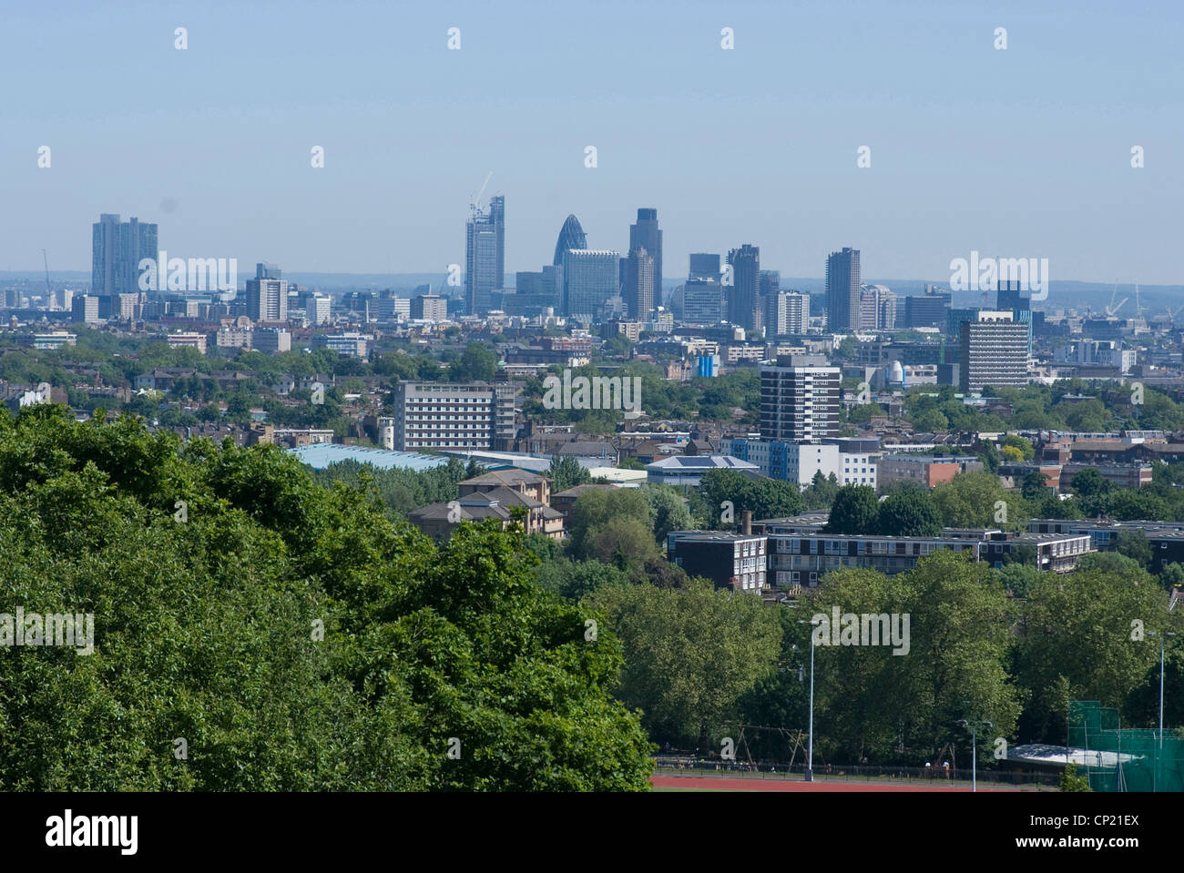 View over central London from Parliament Hill, Hampstead Heath