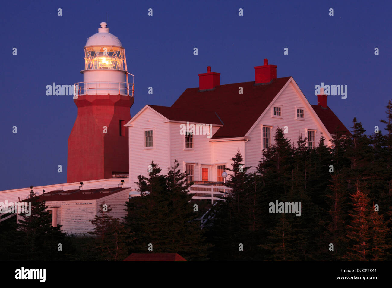 Long Point Lighthouse and Museum, Twillingate, Newfoundland, Canada Stock Photo