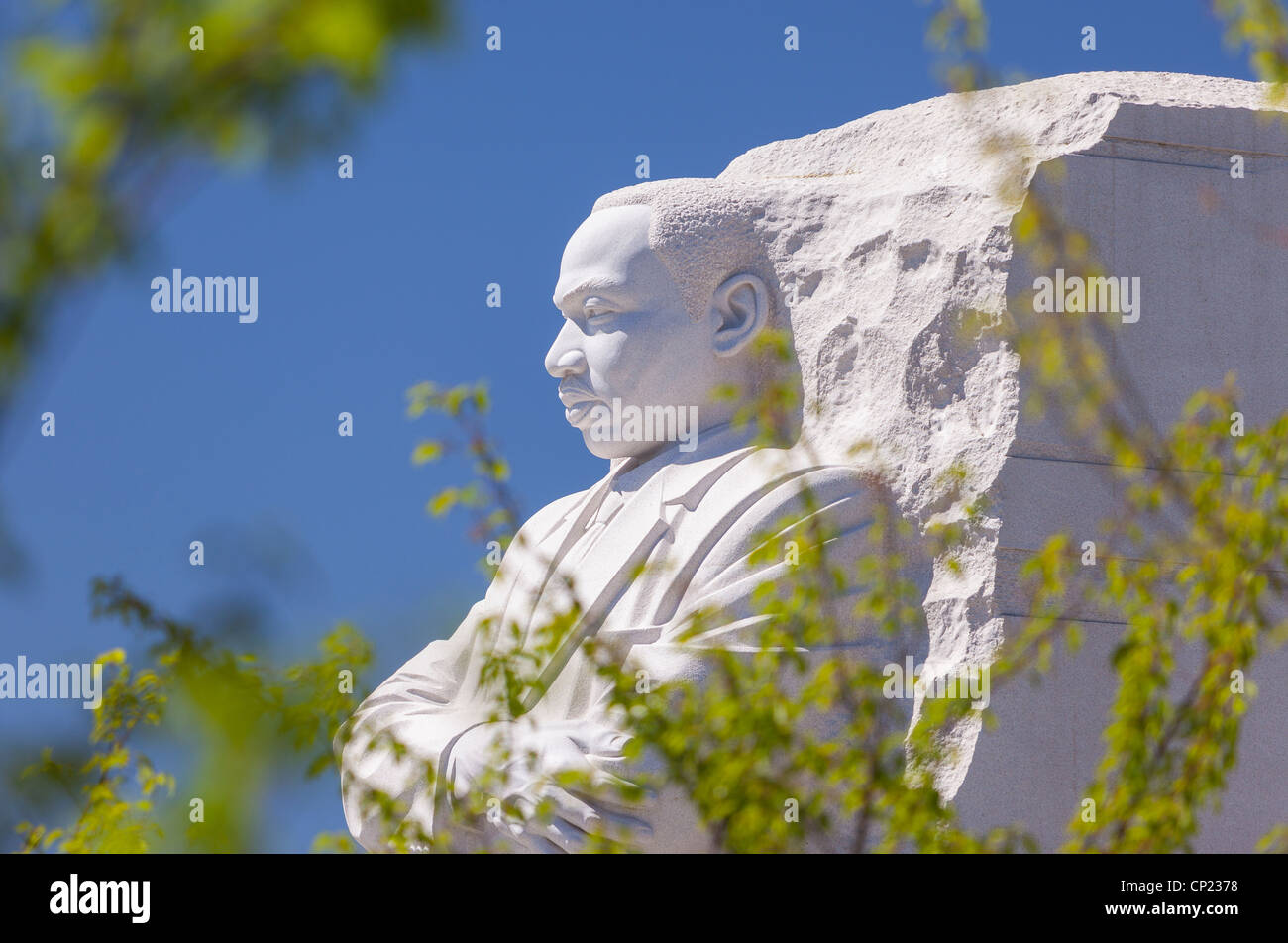 WASHINGTON, DC, USA - Martin Luther King Memorial, seen through tree branches. Stock Photo