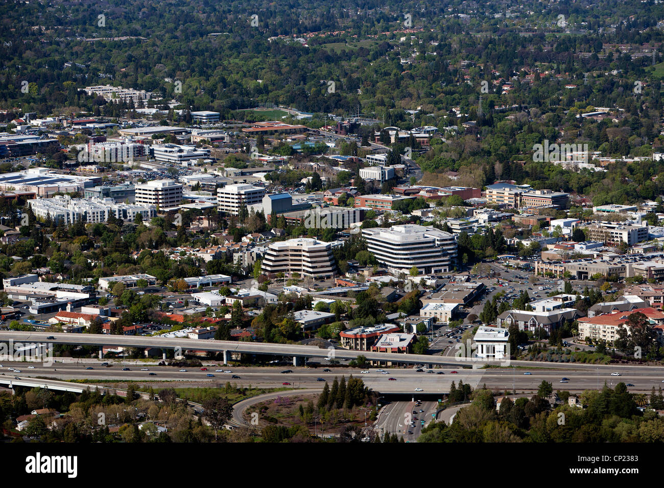 aerial photograph Walnut Creek, Contra Costa County, California Stock Photo