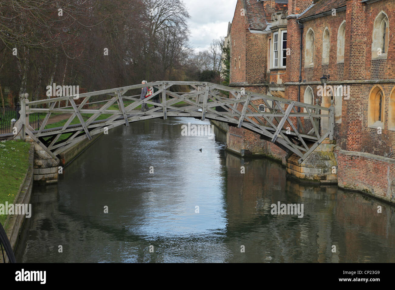 Footbridge over the river Cam in Cambridge,England Stock Photo