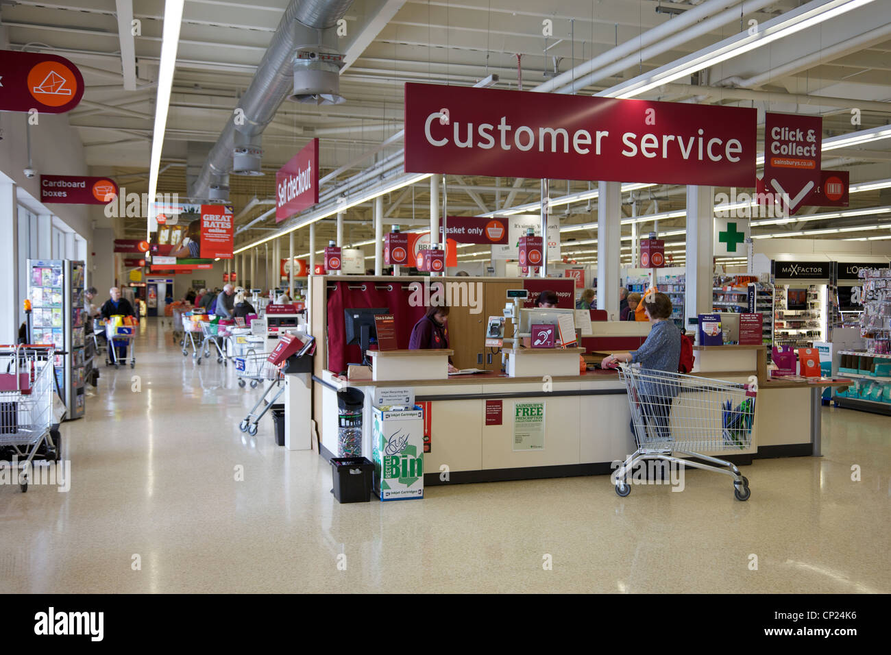 Inside a Sainsbury's supermarket in Biggleswade, England Stock Photo