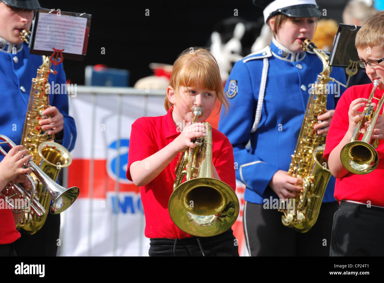 Young girl playing trumpet hires stock photography and images Alamy