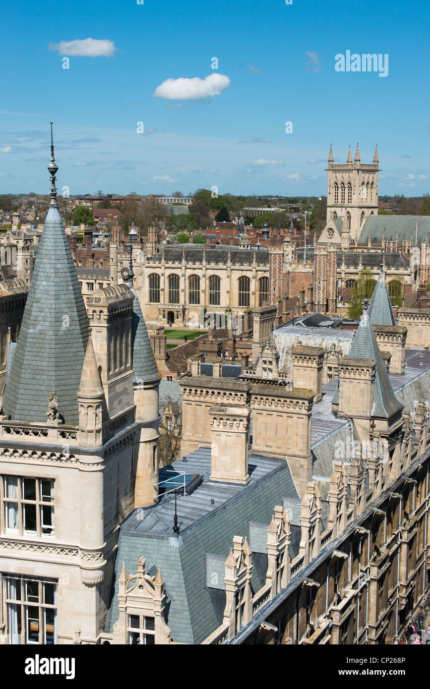 Gonville and Caius college to the front & St Johns College chapel to the rear. Cambridge. UK. HIGH RESOLUTION IMAGE. Stock Photo
