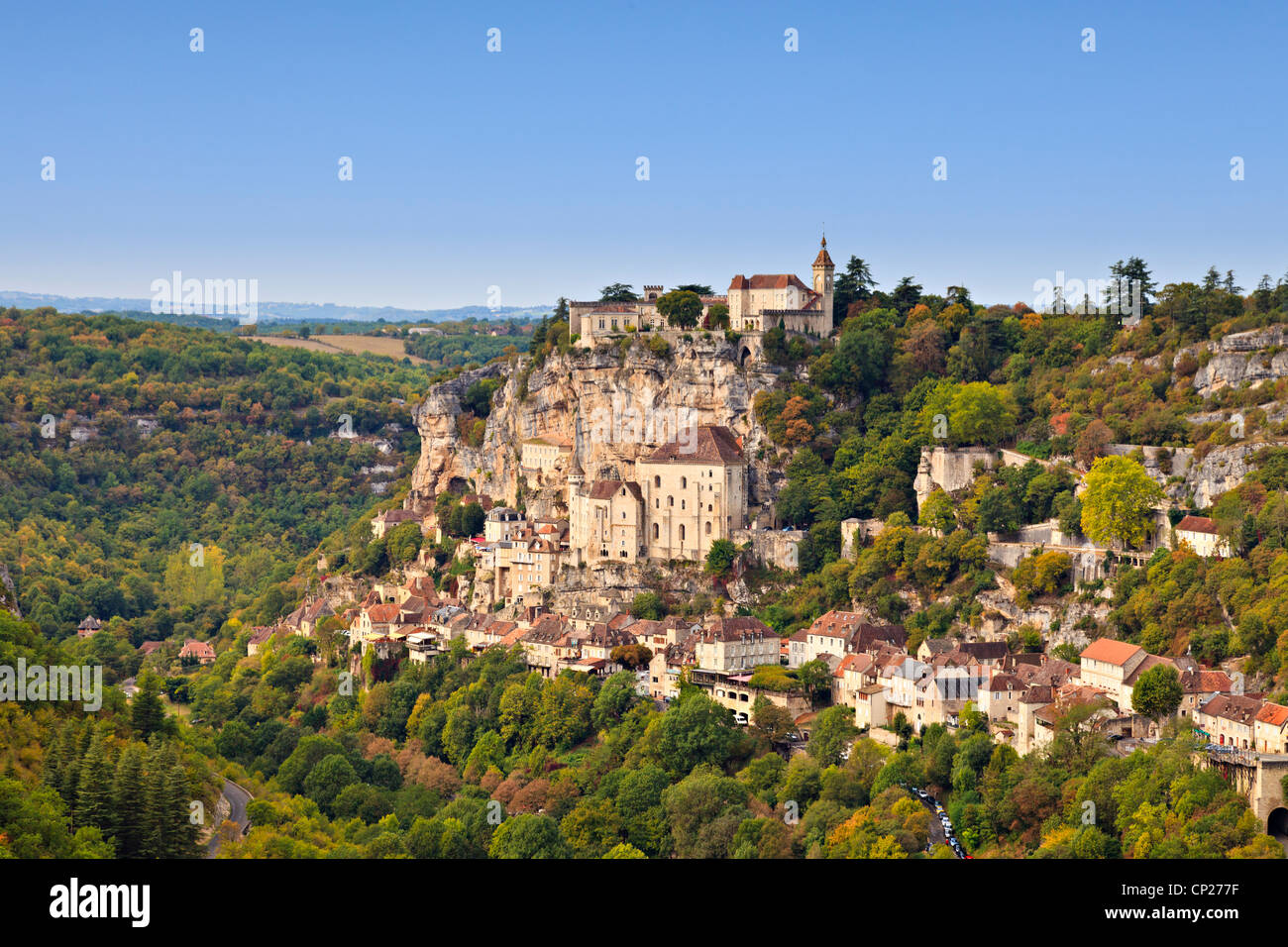 The medieval town of Rocamadour, in the Dordogne Valley, Midi-Pyrenees, France. Stock Photo