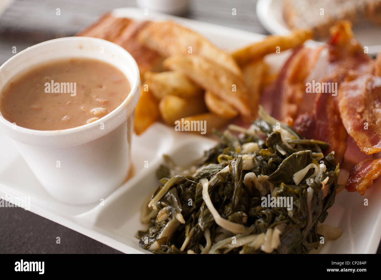 Meal served at the Ramp Festival, Richwood, WV, USA Stock Photo