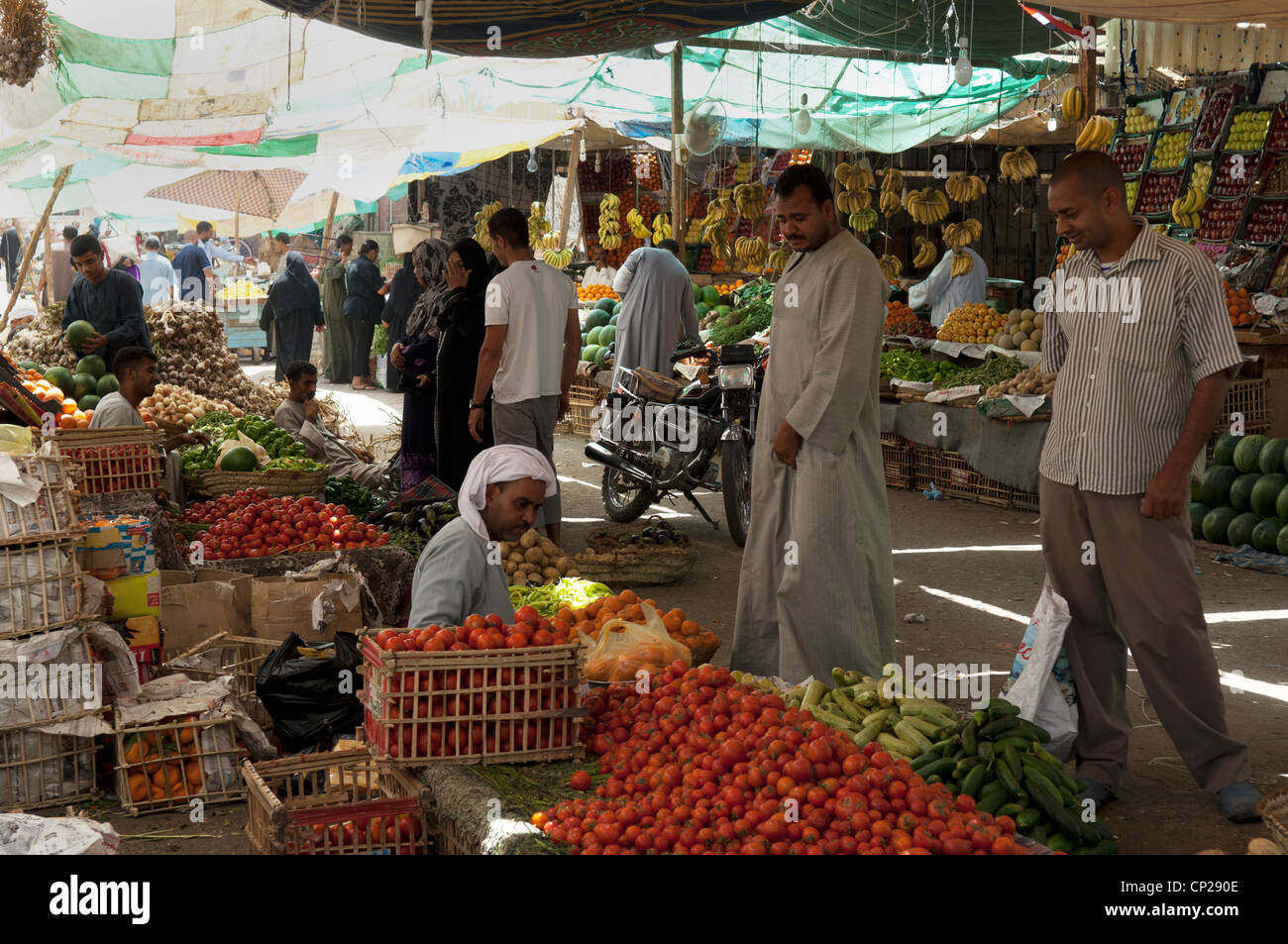 The old Market in Luxor Egypt Stock Photo - Alamy
