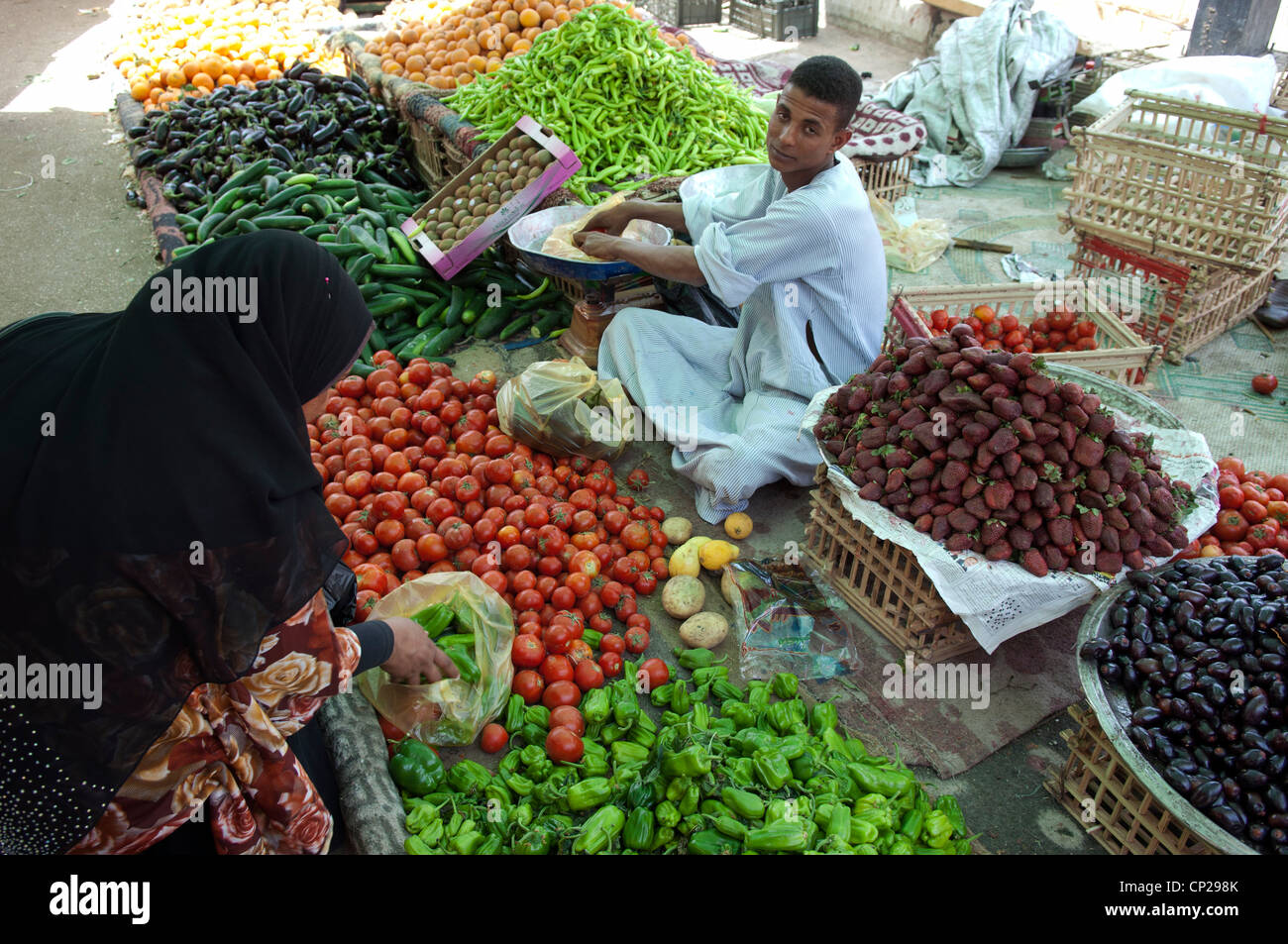 The old Market in Luxor Egypt Stock Photo - Alamy