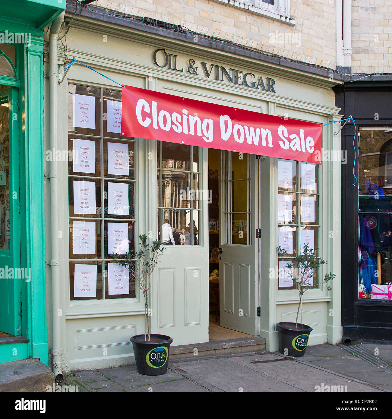 Oil and Vinegar Closing Down Sale Canterbury UK Stock Photo Alamy