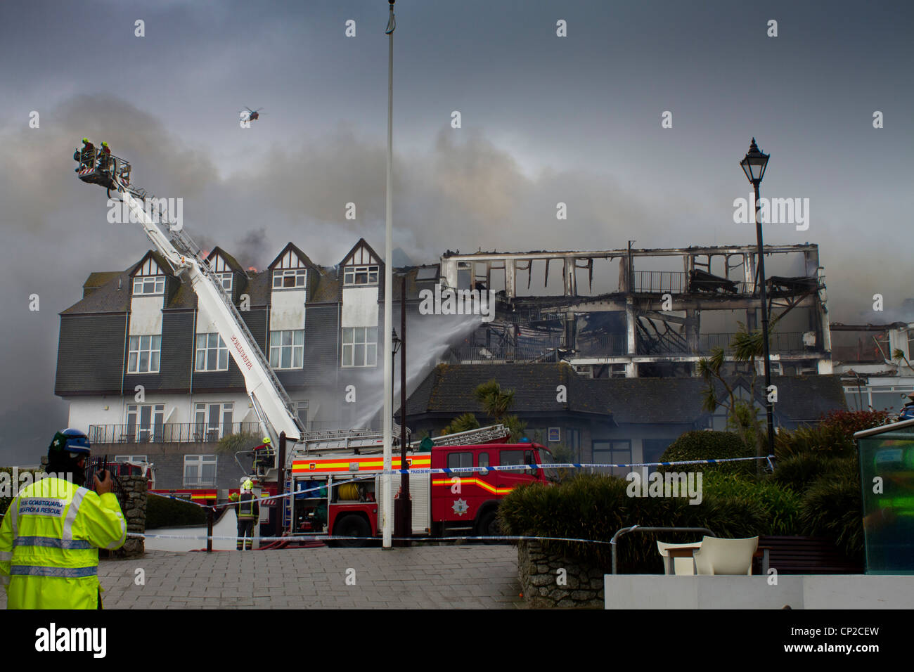 Falmouth Hotel Fire Stock Photo