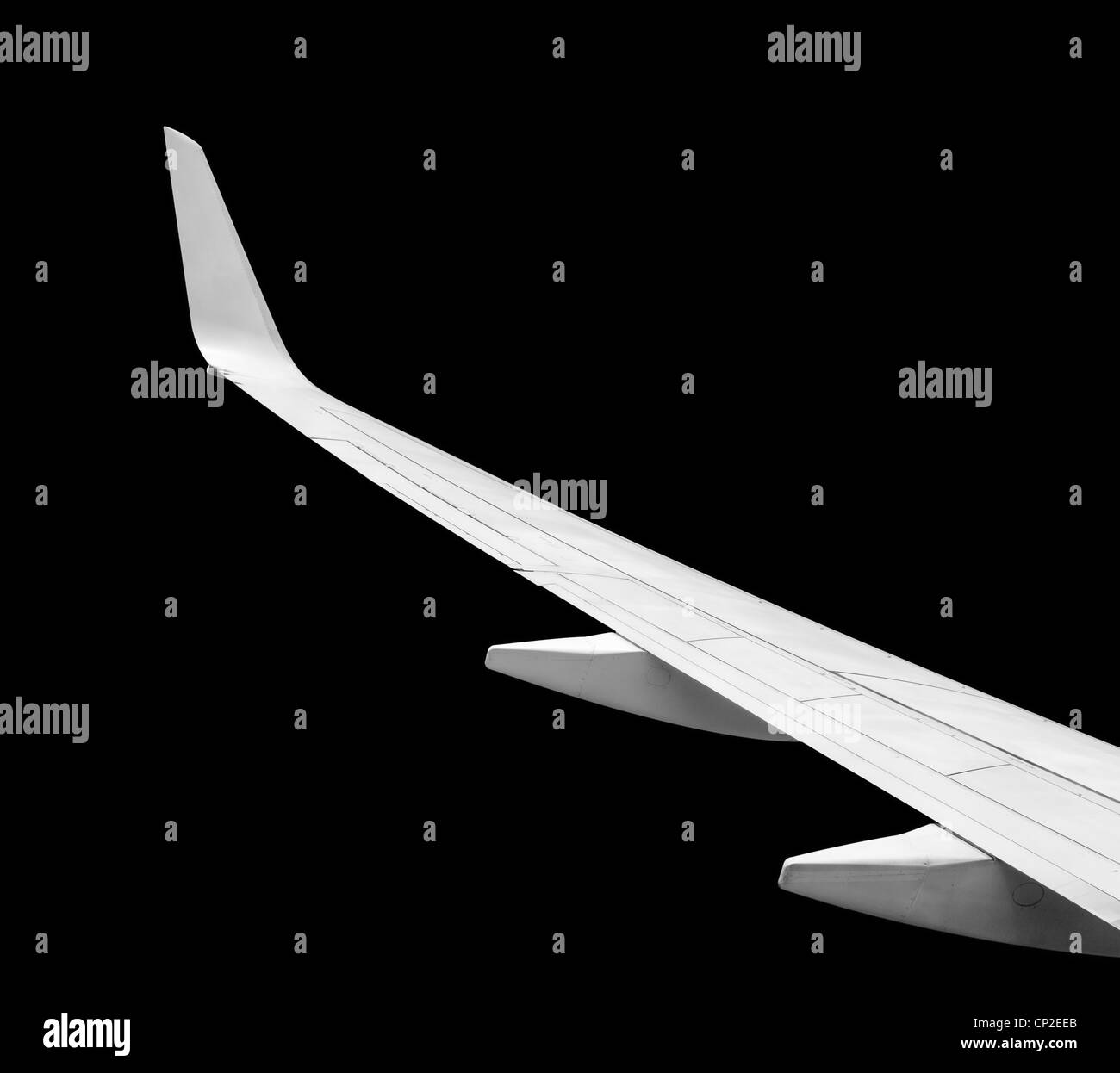 Isolated image of jet airplane wing. Stock Photo