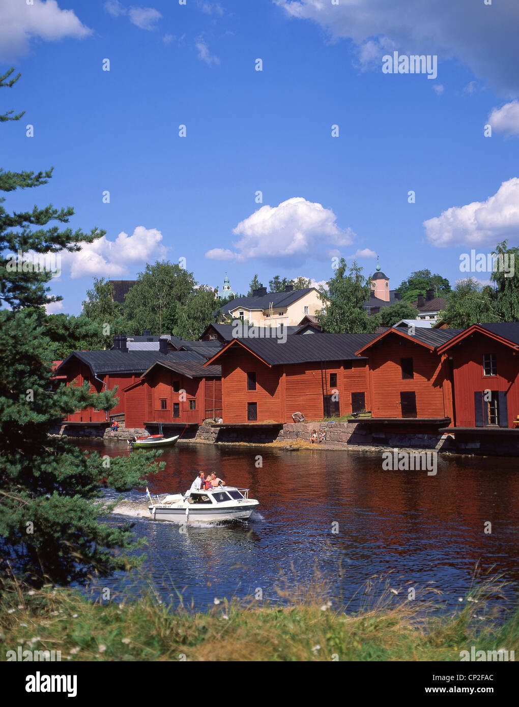 Waterfront warehouse buildings, Old Town, Porvoo, Uusimaa Region, Republic of Finland Stock Photo