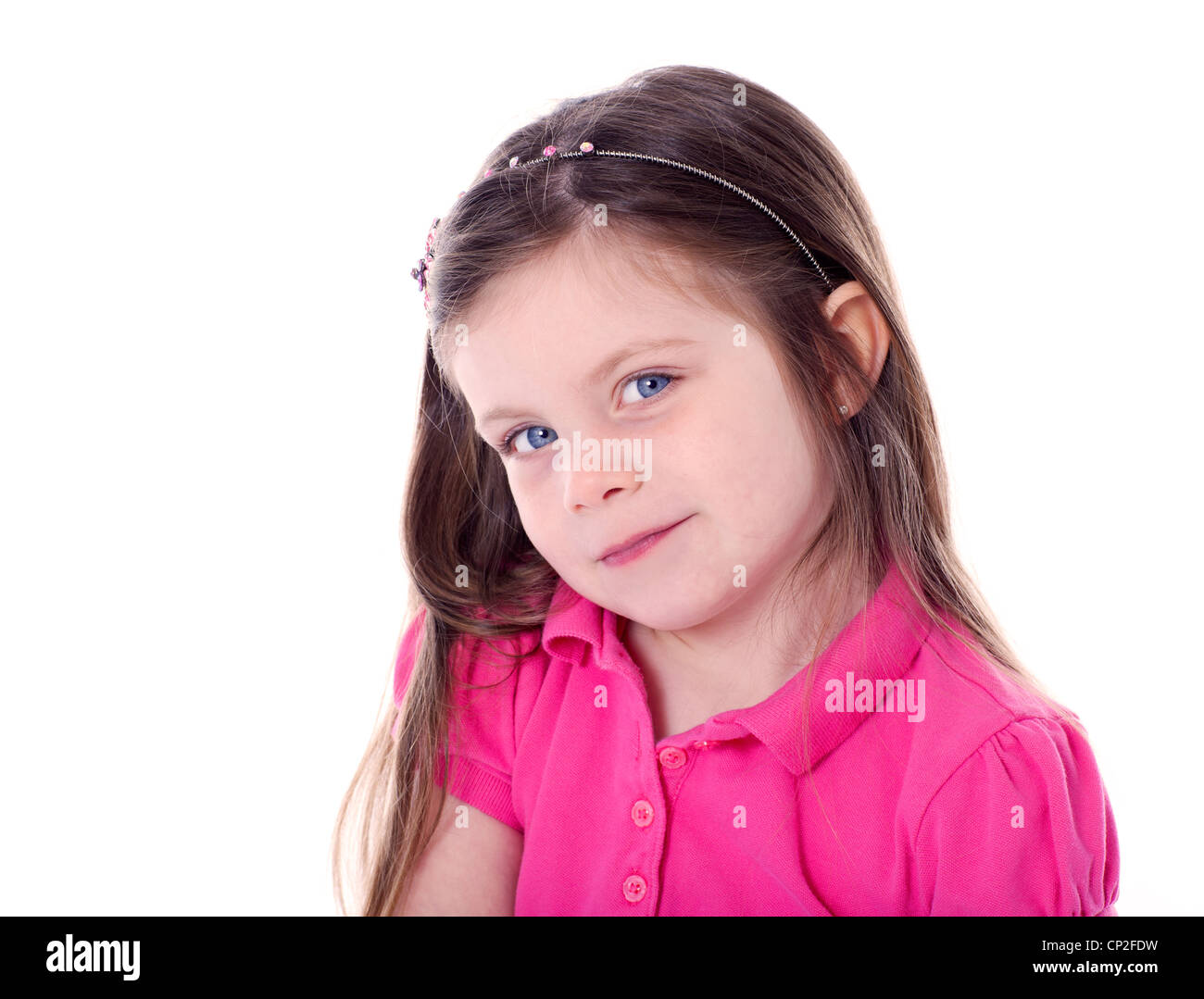 Adorable little girl portrait isolated on white Stock Photo - Alamy