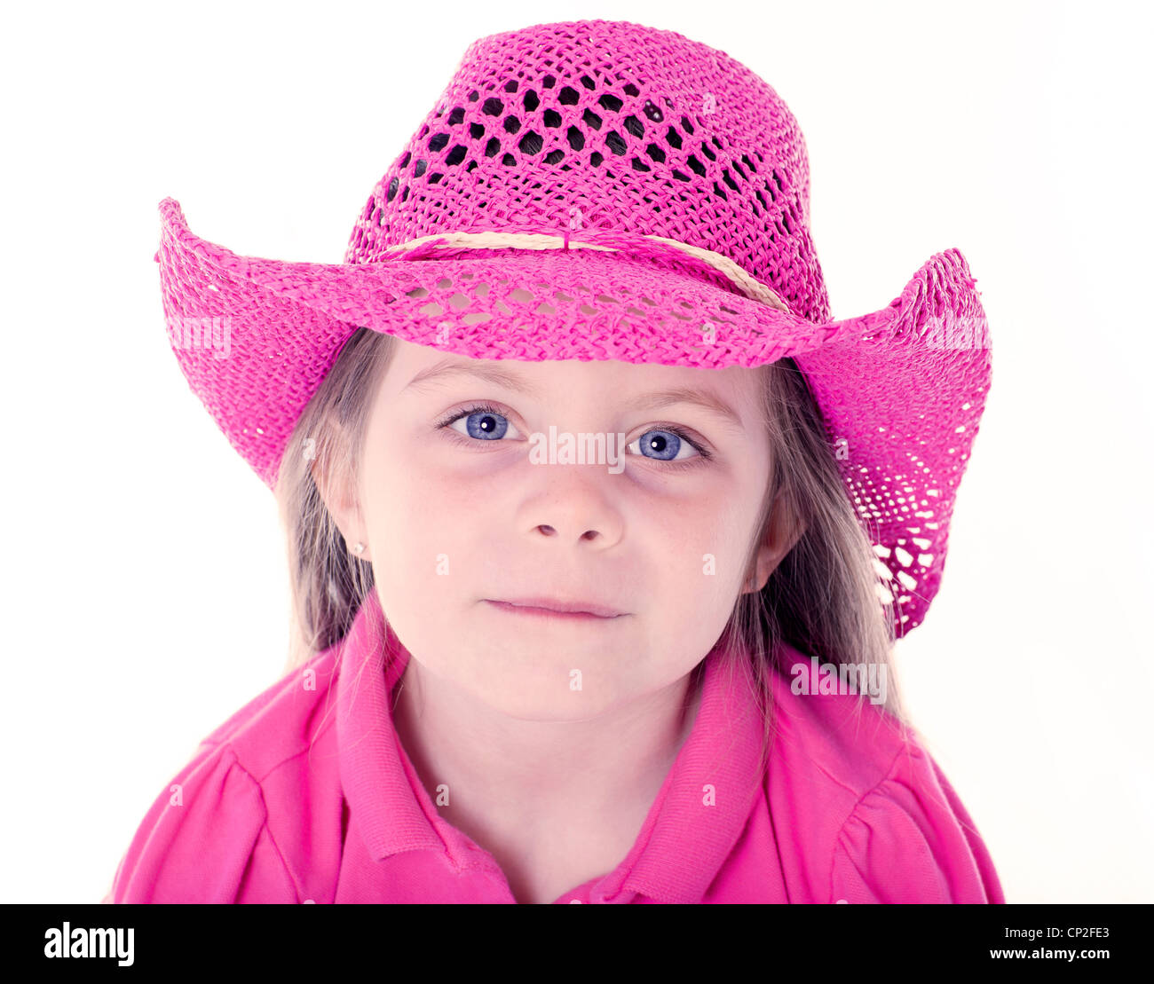 Toddler girl pink cowboy hat top