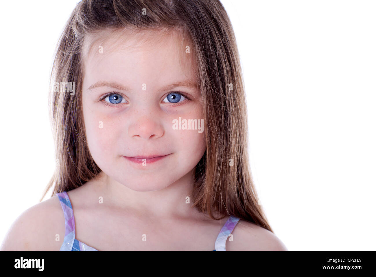 Beautiful little girl portrait isolated on white Stock Photo - Alamy