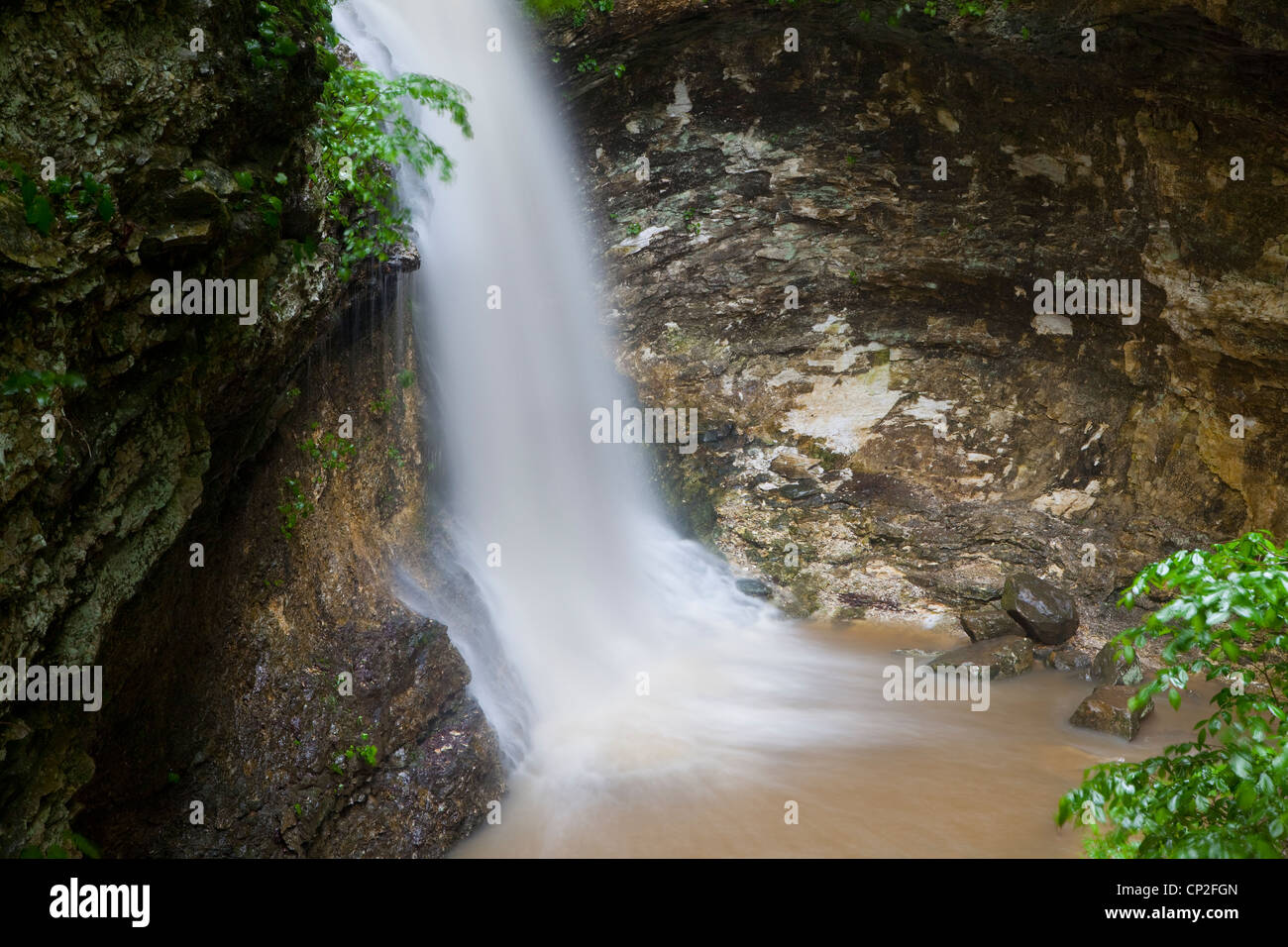 Eden Falls, Hidden Valley, Ozark Mountains of Arkansas – USA Stock Photo