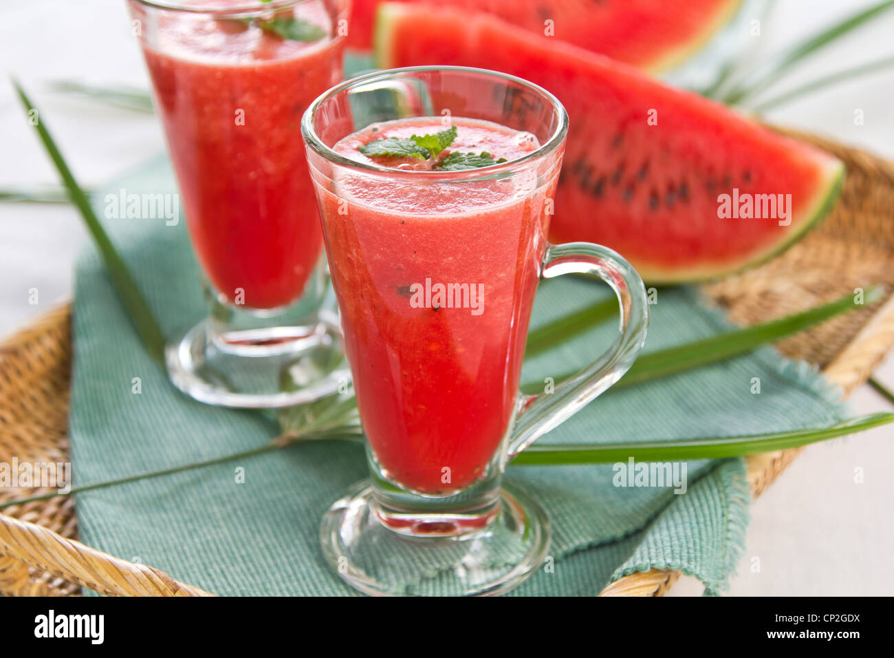 Watermelon fruit juice mint hi-res stock photography and images - Alamy