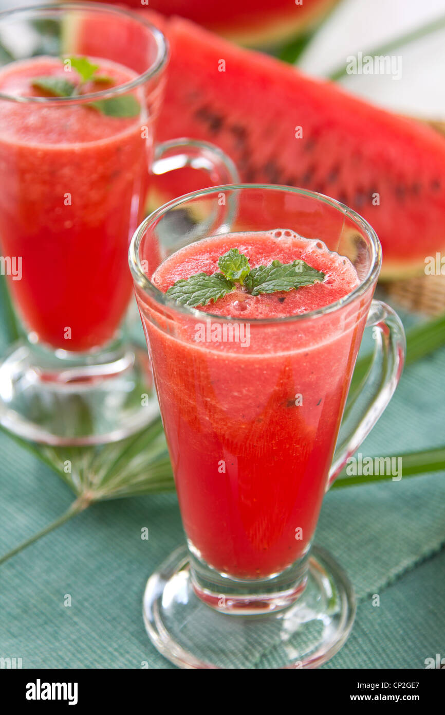 Watermelon fruit juice mint hi-res stock photography and images - Alamy