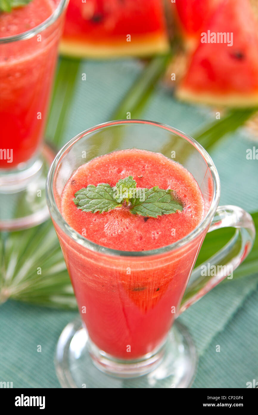 Watermelon fruit juice mint hi-res stock photography and images - Alamy