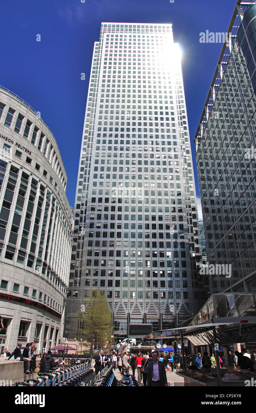 One Canada Square Building, Canary Wharf, London Borough of Tower Hamlets, London, Greater London, England, United Kingdom Stock Photo