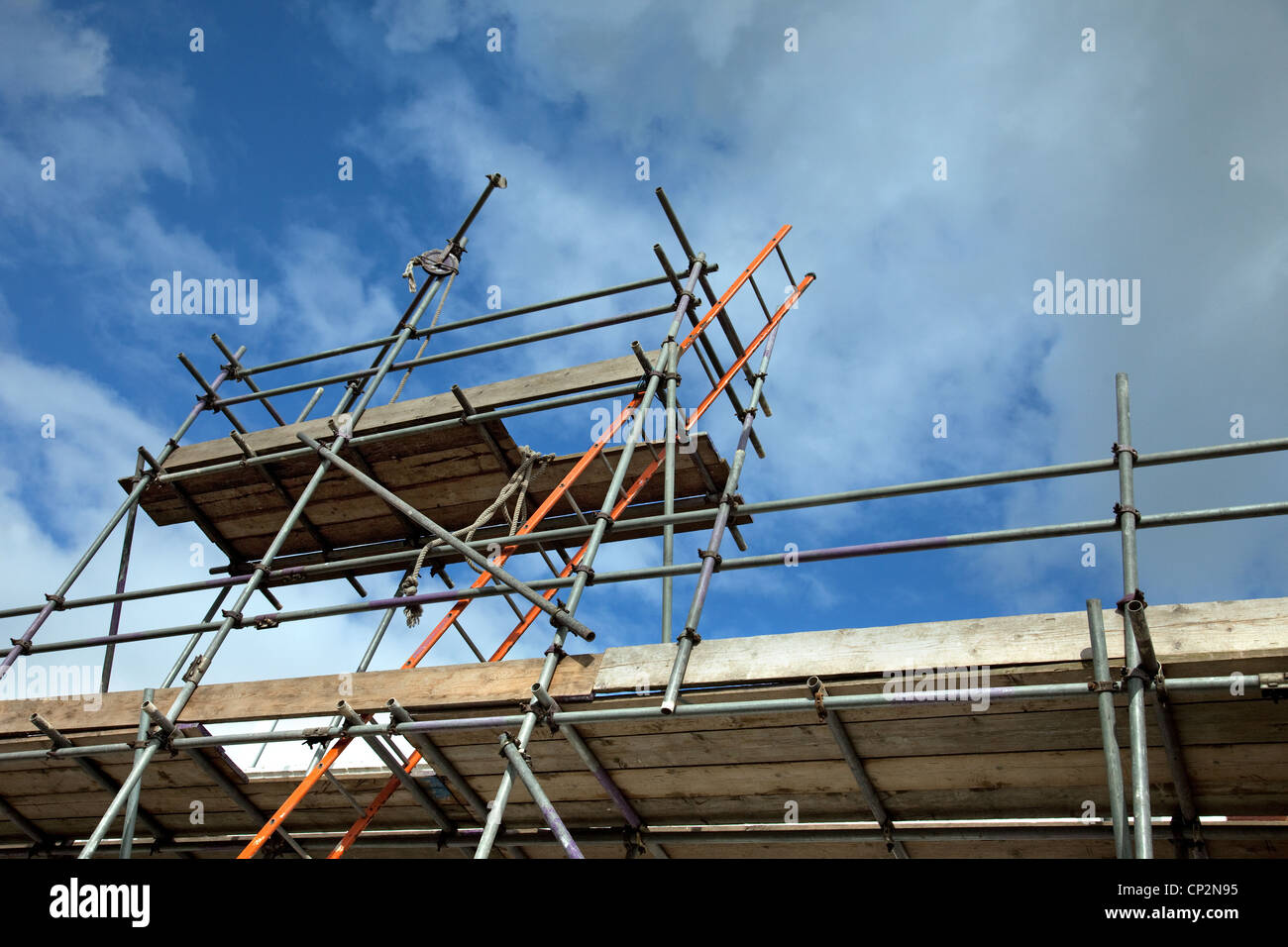 Scaffolding around a house in Plympton, Plymouth, UK Stock Photo Alamy