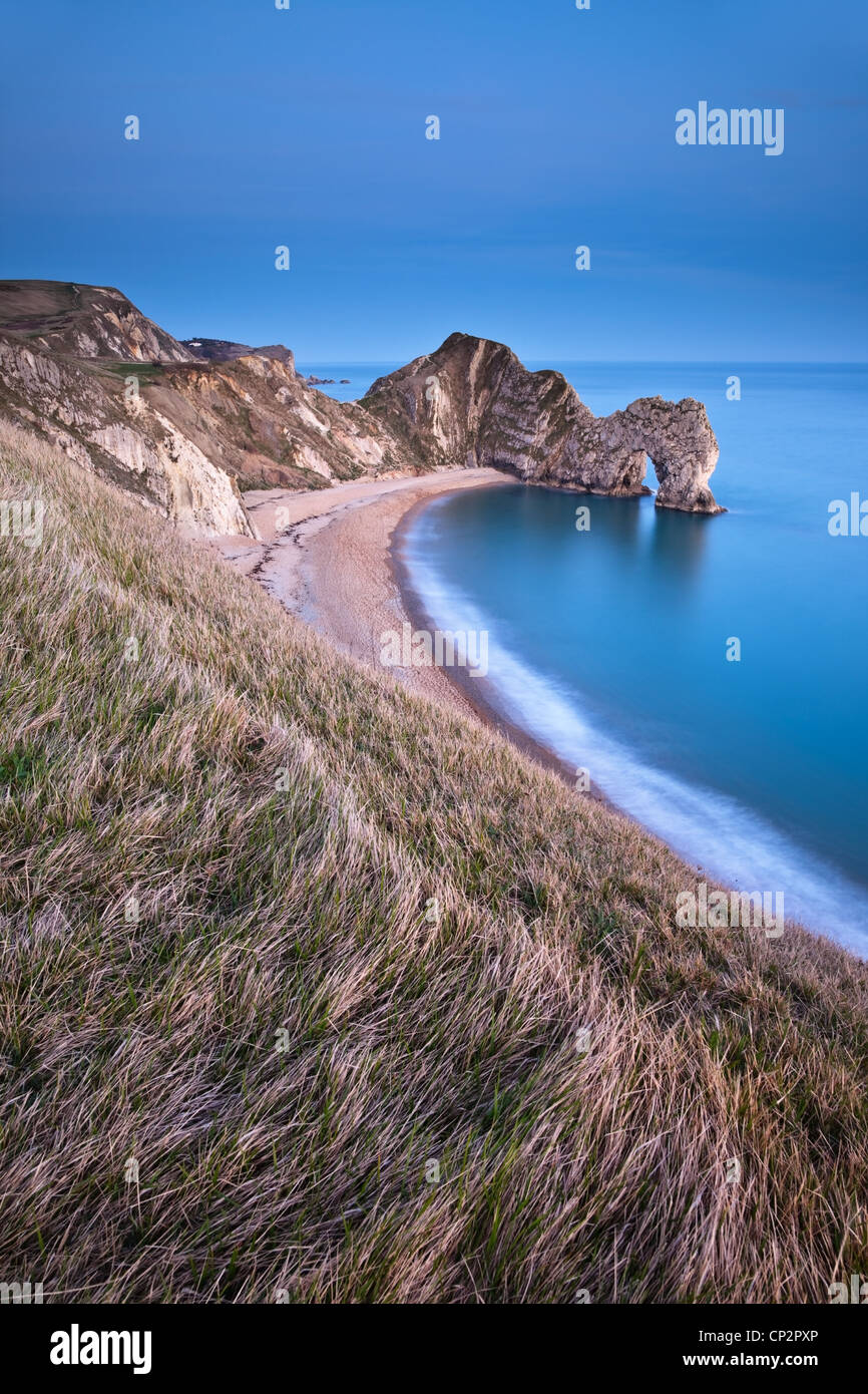 Calm seas above Durdle door Stock Photo Alamy